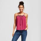 Women's Embroidered Tie Front Tank - Almost Famous (juniors') Purple Orchid