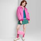 Women's Woven Quilted Bomber Jacket - Wild Fable Vibrant Pink