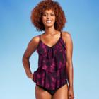 Women's Upf 50 Tiered Tankini Top - Aqua Green