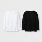 Boys' 2pk Long Sleeve T-shirt - Cat & Jack White/black