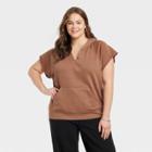 Women's Plus Size Sleeveless Hoodie - Universal Thread Brown