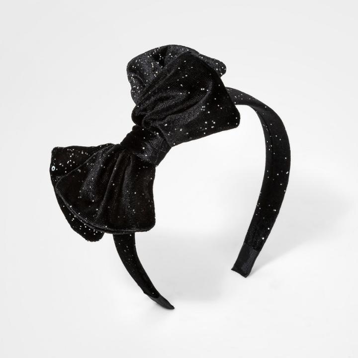 Girls' Double Bow Plastic Headband - Cat & Jack Black