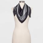 Women's Striped Square Scarf - A New Day Black One Size, Women's