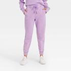 Women's Mid-rise French Terry Acid Wash Jogger Pants With Side Panel - Joylab Purple