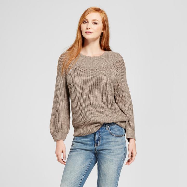 Women's Marilyn Off The Shoulder Pullover Sweater - Nitrogen Tan