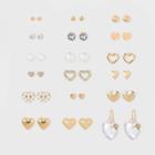 Target Zinc Steel Brass Glass Multi Pack Earrings - Wild Fable Bright Gold