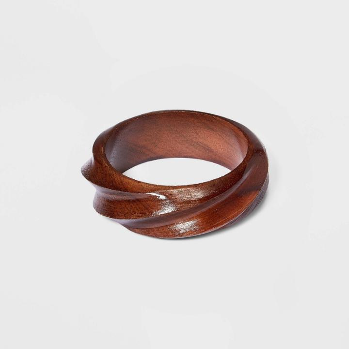 Twisted Wood Bangle Bracelet - A New Day Dark Brown