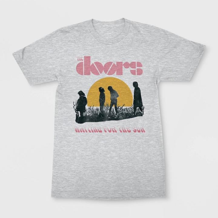 Merch Traffic Women's The Doors Short Sleeve Graphic T-shirt - Heather Gray