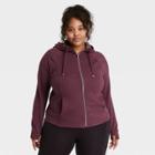 Women's Plus Size Core Fleece Hoodie - All In Motion Mulberry