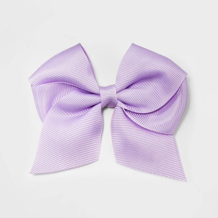 Girls' Solid Bow Clip - Cat & Jack Lavender,
