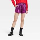 Women's High-rise Metallic Shorts - A New Day Pink