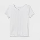 Girls' Notch-front Short Sleeve T-shirt - Art Class White