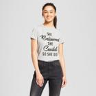 Women's She Believed She Could So She Did Short Sleeve Graphic T-shirt - Zoe+liv (juniors') Heather Gray