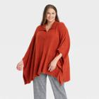 Women's Plus Collar Pullover - A New Day Rust