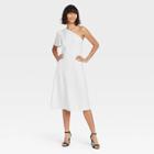 Women's Off Shoulder Puff Short Sleeve Dress - Who What Wear White