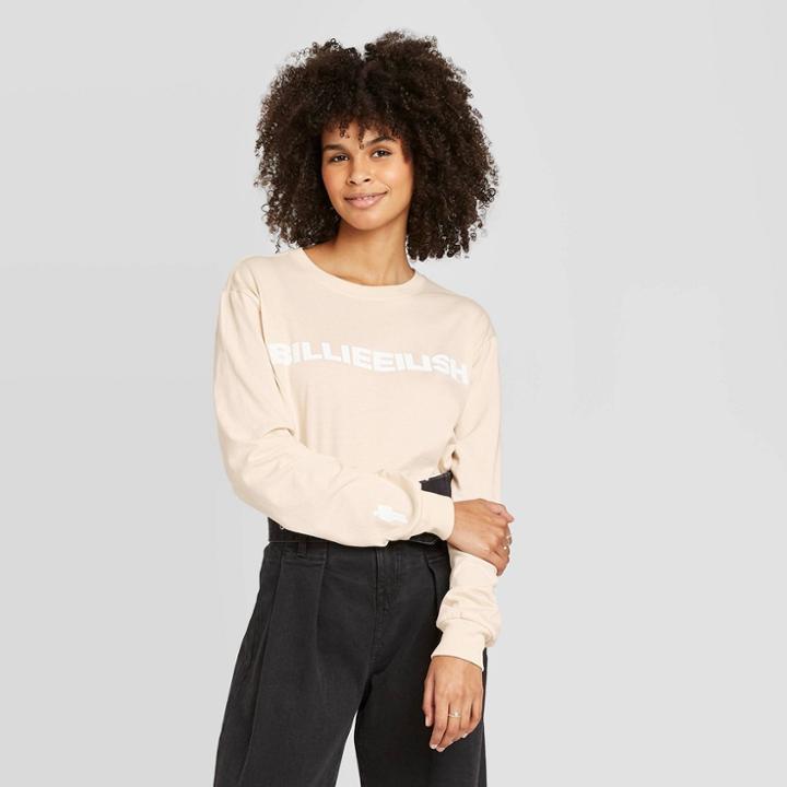 Bravado Women's Billie Eilish Long Sleeve T-shirt (juniors') - Tan Xs, Adult Unisex, Beige