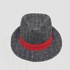 Baby Boys' Herringbone Fedora Striped Hat - Cat & Jack 6-12m, Gray/grey/red