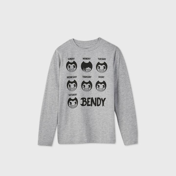 Boys' Bendy And The Ink Machine Graphic T-shirt - Gray