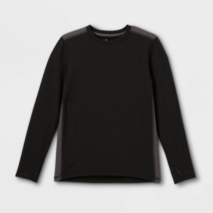 Boys' Long Sleeve Soft Gym T-shirt - All In Motion Black