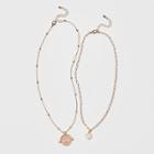 Girls' 3pk Flip Disk Cherub Necklace Set - Art Class , Gold