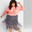 Women's Plus Size Oversized Long Sleeve Crewneck Sweatshirt - La Graphic - Wild Fable Pink 1x, Women's,
