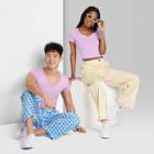 Short Sleeve V-neck Cropped T-shirt - Wild Fable Light Purple