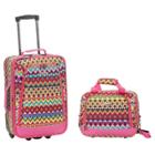 Rockland 2pc Softside Carry On Luggage Set - Geometric Pattern, Tribal Pattern