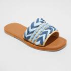 Women's Eve Square Toe Raffia Slide Sandals - Universal Thread Blue
