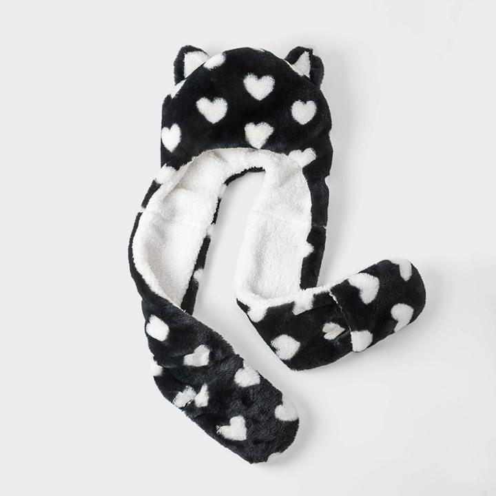 Girls' Heart Snood Scarves - Cat & Jack Black/white