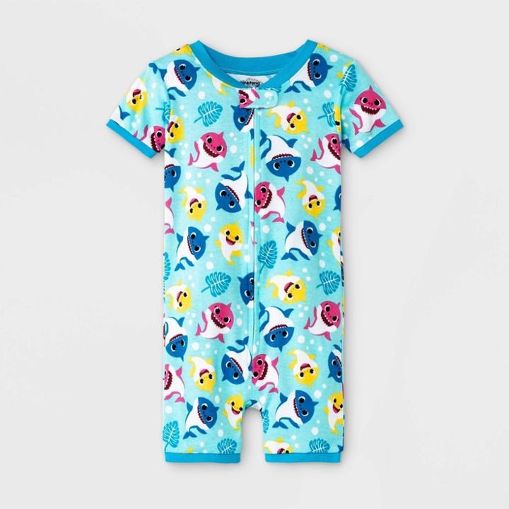 Toddler Girls' Baby Shark Romper - Blue