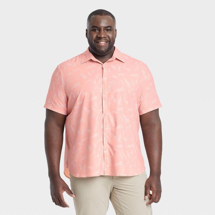 Men's Adventure Button-up T-shirt - All In Motion Pink