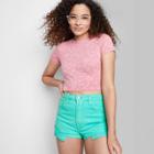 Women's Super-high Rise Cheeky Jean Shorts - Wild Fable Aqua Blue