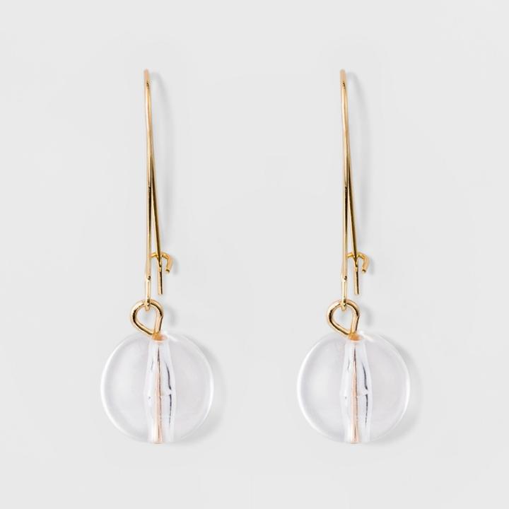 Clear Bead Wire Earrings - A New Day Gold