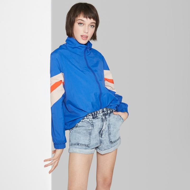 Women's High-rise Elastic Waist Denim Shorts - Wild Fable Light Acid Wash
