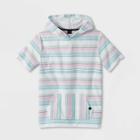 Boys' Striped French Terry Hoodie Sweatshirt - Art Class White/pink