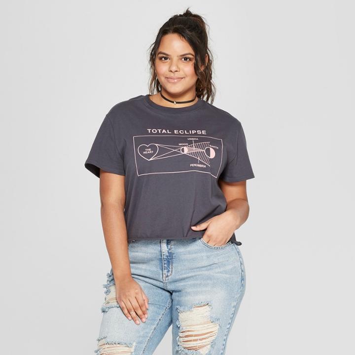 Women's Plus Size Short Sleeve Total Eclipse Of The Heart T-shirt - Mighty Fine (juniors') White