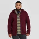Men's Big & Tall Regular Fit Full Zip Fleece Hoodie Sweatshirt - Goodfellow & Co Dark Red