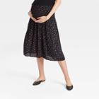 The Nines By Hatch Smocked Maternity Skirt Black Floral