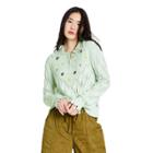 Women's Floral Embroidered Collared Pullover Sweater - Sandy Liang X Target Green Xxs
