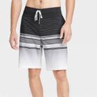 Men's 10 Graves Striped Swim Shorts - Goodfellow & Co Gray/black