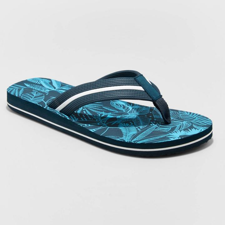 Men's Ronnie Printed Flip Sandals - Goodfellow & Co Navy