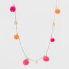 Small Coins And Pom Poms Long Necklace - A New Day,