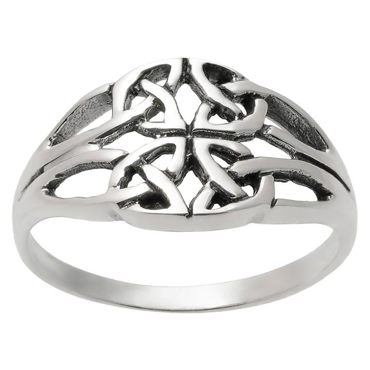 Women's Journee Collection Double Oval Celtic Knot Ring In Sterling Silver -