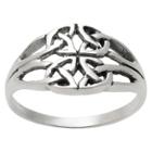 Women's Journee Collection Double Oval Celtic Knot Ring In Sterling Silver -
