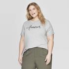 Women's Plus Size Short Sleeve Amour T-shirt - Ava & Viv Heather Gray X