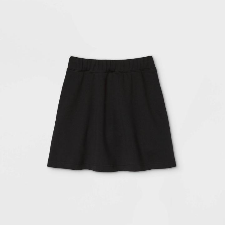 Girls' Pull-on Uniform Knit Skater Skorts - Cat & Jack Black