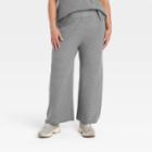 Women's Plus Size High-rise Ribbed Sweater Wide Leg Pants - A New Day Gray