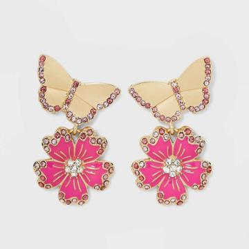 Sugarfix By Baublebar Butterfly Drop Earrings - Pink