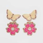 Sugarfix By Baublebar Butterfly Drop Earrings - Pink
