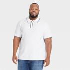 Men's Big & Tall Standard Fit Short Sleeve Collared Polo T-shirt - Goodfellow & Co White